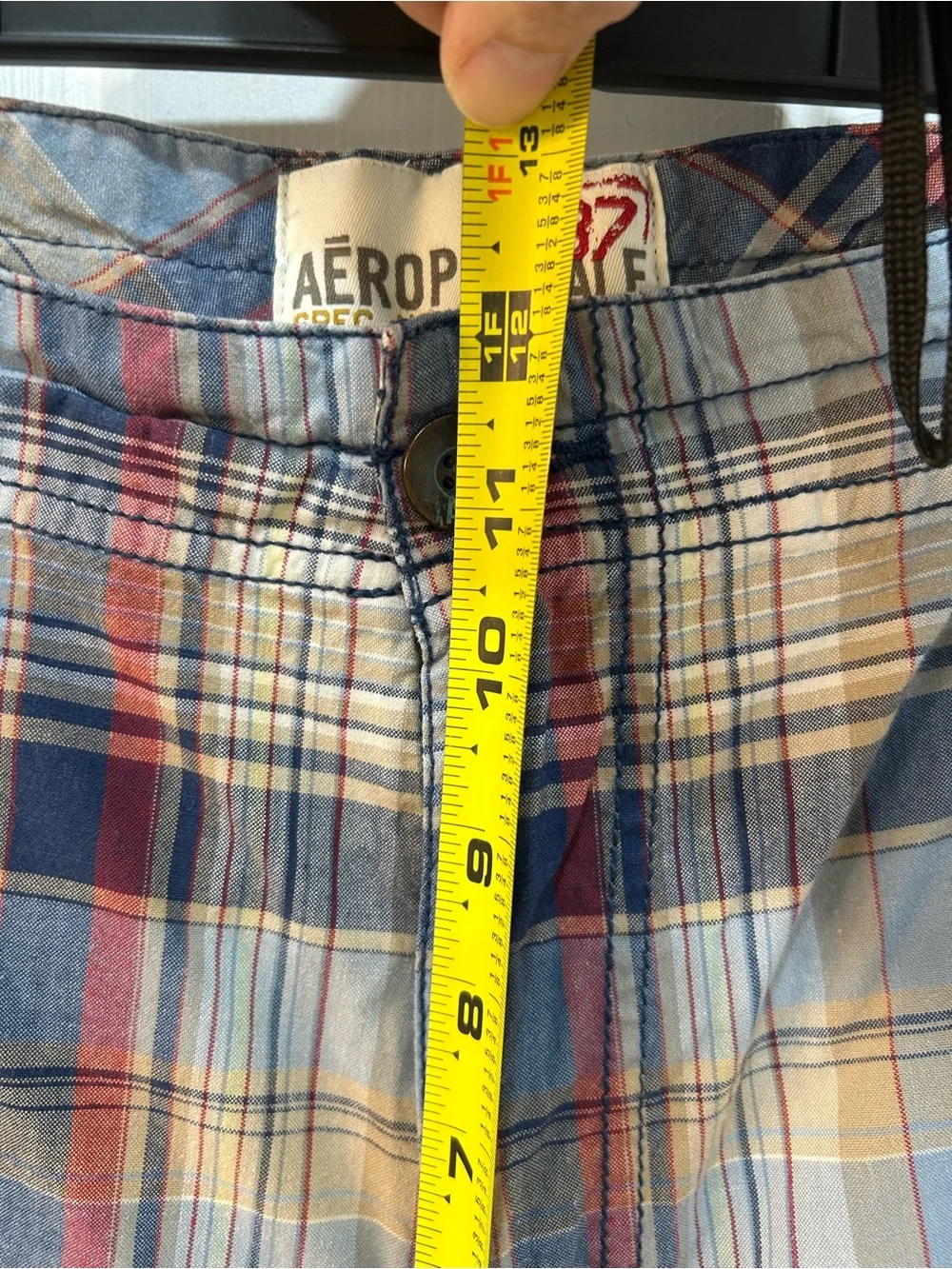 Aeropostale Men's Plaid Shorts Size‎ 36 Pockets Preppy Grunge Timeless Vacation